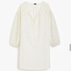 J Crew shirt eyelet tunic - white, size XS